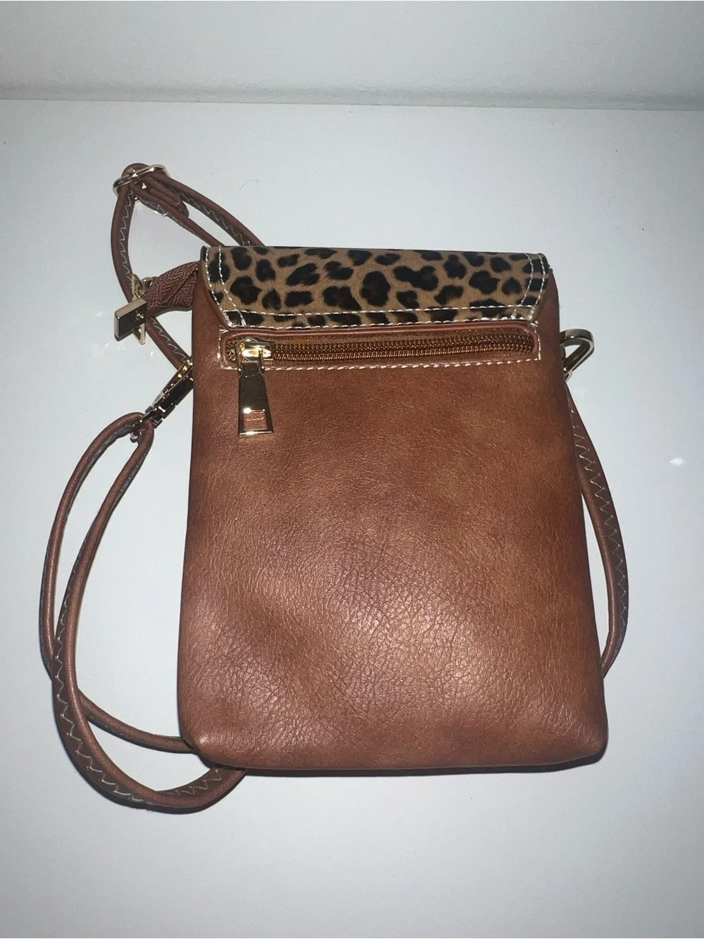 Leopard Print Brown Crossbody Bag - Women’s Stylish Shoulder Bag